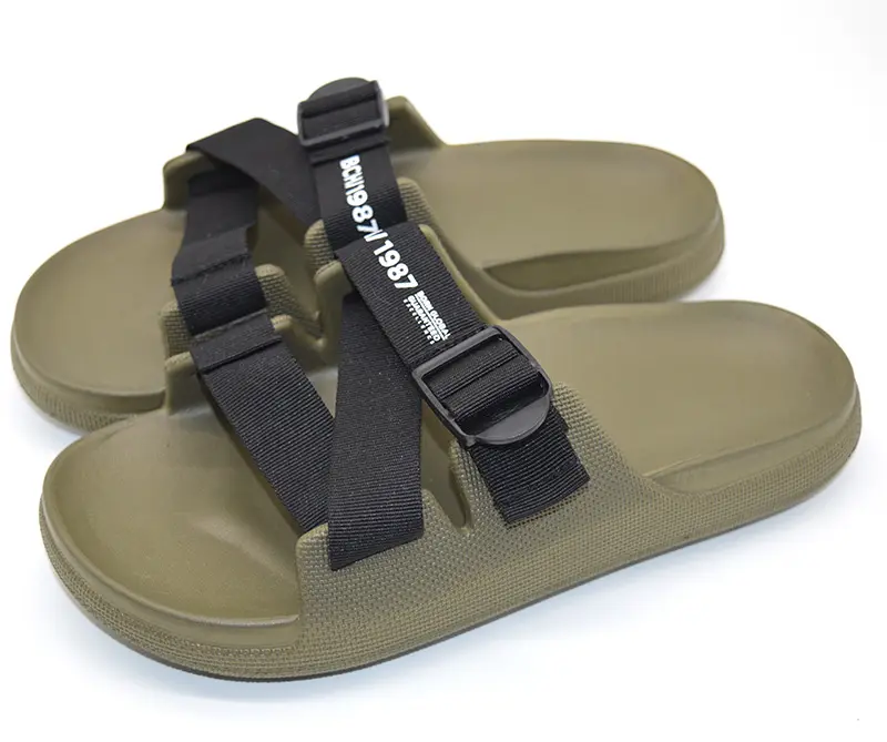 OEM Unisex Flat Slippers for Men Summer Sport Hook Loop Outdoor Slippers Light Weight Anti-Slip Open Toe Design