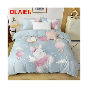Breathable 100% Digital Print French Style <strong>Bedding</strong> Set Washed Flax Bed Sheet Set - Product Image 1
