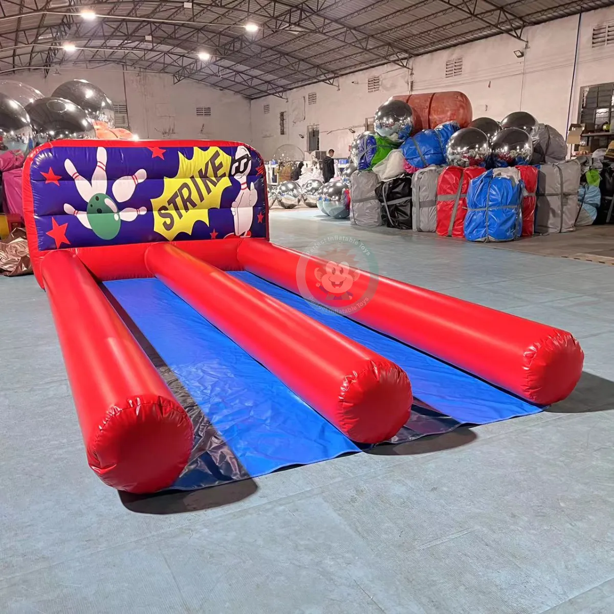 Jogo de boliche inflável para casa, jogo inflável interativo infantil