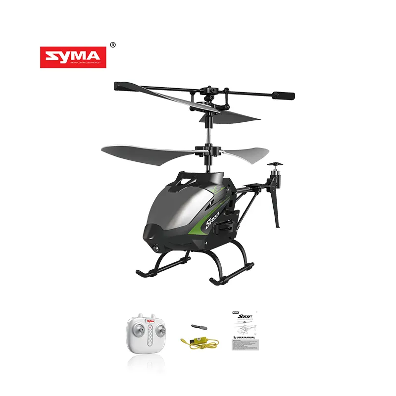 Helicóptero de control remoto avión Syma S5H RC helicóptero negro Avión de juguete 3.5ch giroscopio RC helicóptero