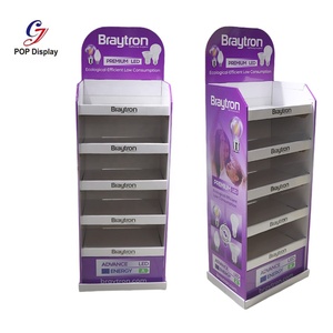 Kunden spezifisches Logo Karton Display Einzelhandel Einfache Montage POP Stand Wellpappe Promotion Rack Tower Regal Supermarkt Store für LED - Product Image 1