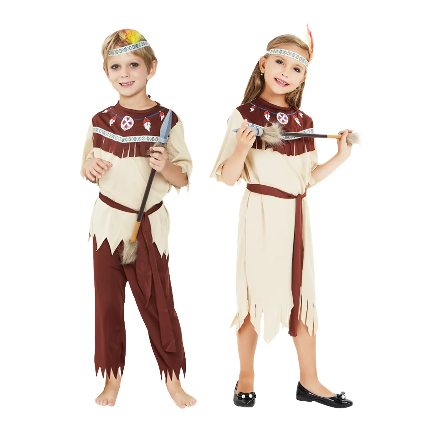 Costume da bambino guerriero indiano nativo per bambini ragazzi ragazze, In diversi stili medio oriente