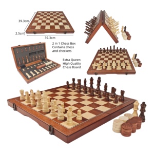 Nuovo gioco da tavolo di alta qualità per bambini educazione apprendimento 2 in 1 <span class=keywords><strong>Set</strong></span> di scacchi internazionale magnetico in legno - Product Image 1