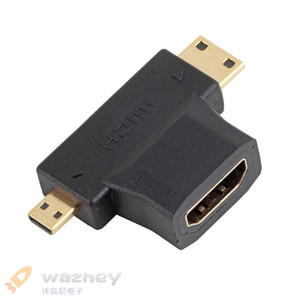 Portable 3 in 1 <strong>HDMI</strong> Female <strong>to</strong> Mini Micro <strong>HDMI</strong> Male Connector Plug 90 Degree 3 in 1 <strong>HDMI</strong> Cable Connection Converter <strong>Adapter</strong> - Product Image 2