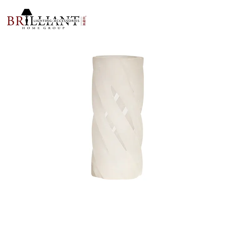 Personalizado Atacado Oco Torcido Rodada Coluna Arte Mármore Alabaster Flor Vasos Para Home Decor