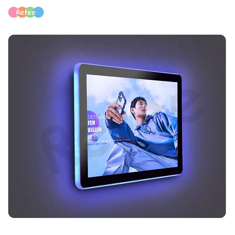 Wall Mount Android POE Tablet 10 13.3 15.6 21.5 Inci, Tampilan Sistem Pemesanan Ruang Rapat dengan Lampu LED Sekitar