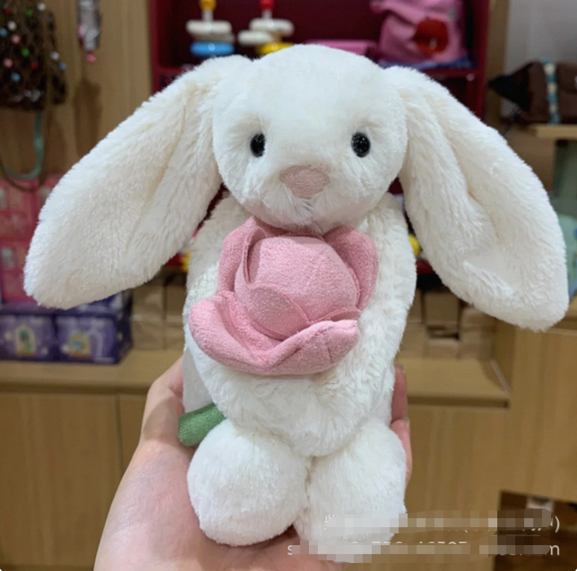Lapin câlin de fleurs - 18 cm
