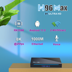 แอนดรอยด์11.0 H96 2.G/ RK3566สูงสุด5G Dual WIFI LAN 1000M BT4.0 4K HD set top box กล่องทีวี Voice/IR รีโมทคอนโทรล - Product Image 2