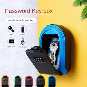 Wall Mount Key Lock Box, 4 Digit Password <strong>Code</strong>, Security Lock, No Key for Home Office, Safe Secret Storage Box Organizer