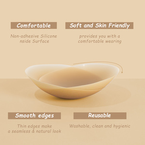 Tái Sử Dụng Hình Tròn Mờ Siêu Mỏng Không Dính Silicone Vú Núm Vú Bìa Coverup Pad Mà Không Cần Keo Pasties Cho Phụ Nữ - Product Image 4