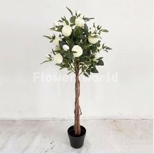 עץ bougainvillea מלאכותי גבוה עם עץ פרחים ורודים וסיר שחור עבור עיצוב בית חג המולד