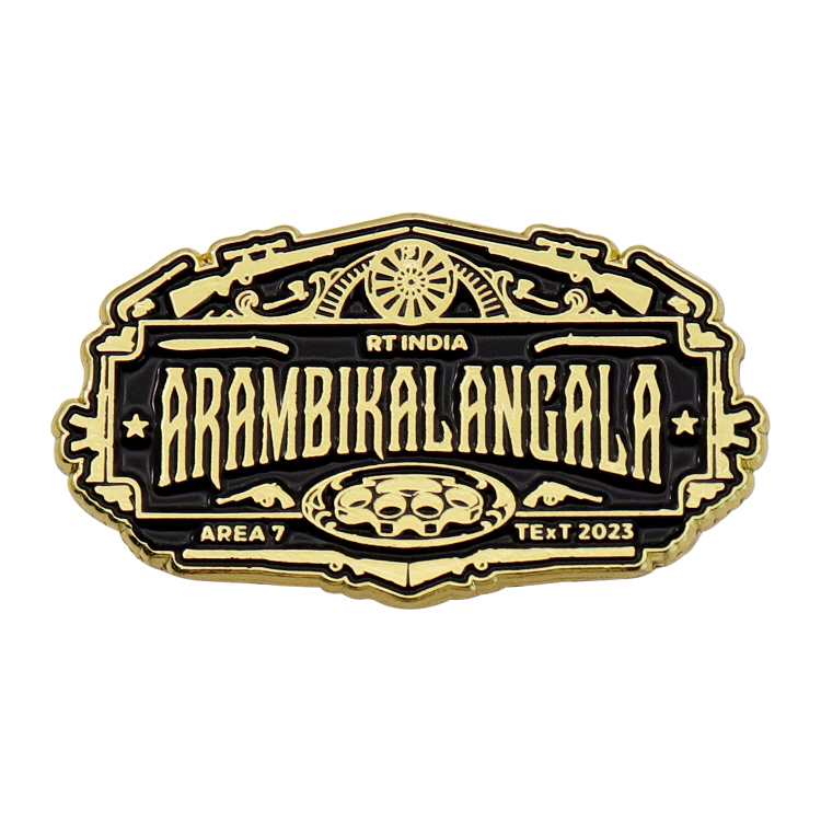 Gold plating badge pin