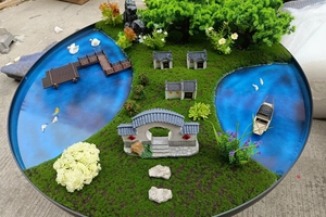 Customizable Model of the Centerpiece of the Hotel Dining Table Desktop <strong>Center</strong> Floral Ornament Artificial Decorative Green Moss - Product Image 5
