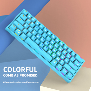 <strong>Custom</strong> 61 <strong>Keys</strong> Pudding Keycap Wired RGB LED 60% Gaming Mechanic <strong>Keyboard</strong> USB Interface New Hot Swap with Transparent Cover - Product Image 1