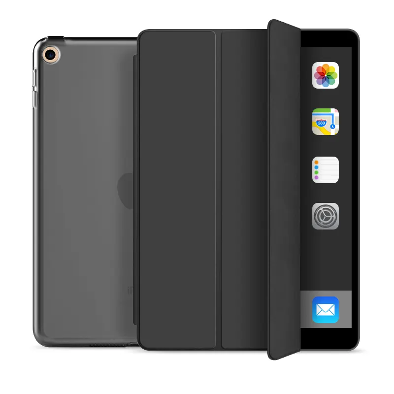 Funda trasera dura con borde blando para iPad Mini 5 de Apple, triple pliegue inteligente