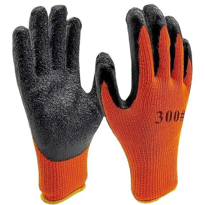 Guantes de látex acrílico con forro térmico más baratos, guantes de seguridad para el trabajo en invierno