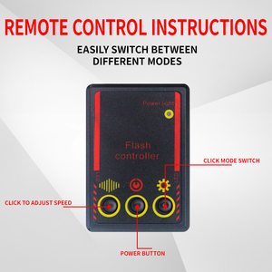 Perfect <strong>LED</strong> Car Modification Wireless Remote Control <strong>12V</strong> One Trailer Four <strong>Red</strong> and Blue Grille Clip Flashing Light - Product Image 6