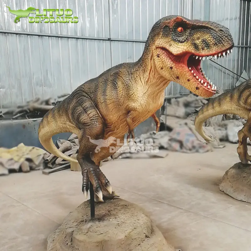 Statue de dinosaures, terrain de jeux d'extérieur en fibre de verre, t-rex