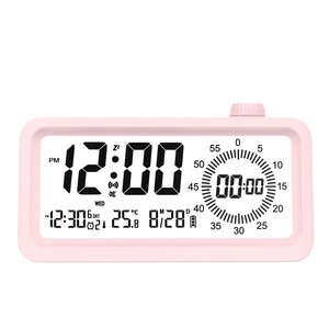 Sveglia digitale schermo Lcd conto alla rovescia per il conto alla rovescia del Timer di controllo della luminosità calendario della temperatura e Display 12/24H - Product Image 1