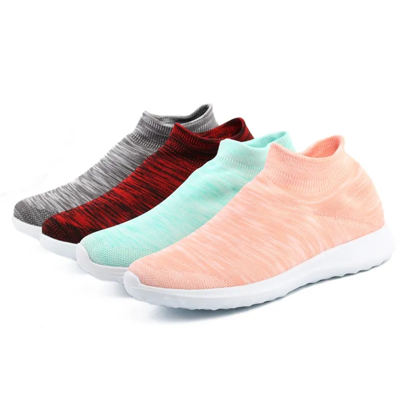 2024 mode confortable nouveau Style coloré femmes chaussures de sport tricot course Sport chaussette chaussures GT-15543