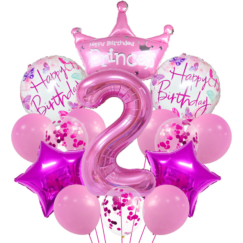 Pink balloons set 2 year