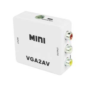 Cutomzied marca VGA a AV RCA compuesto convertidor adaptador caja VGA2AV con Audio para PC TV