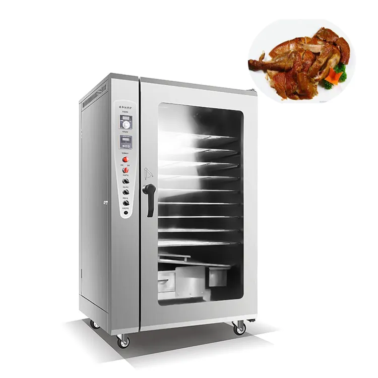 Commercial Automatic Gas Steam Dried Sausage Steam Heat Bacon Fish Catfish Smoked Meat Oven