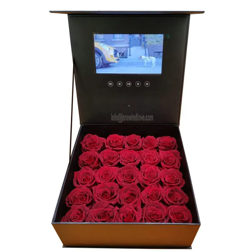 Caja de vídeo con rosas reales para regalo, marco de imagen Digital con wifi grande con pantalla táctil HD, San Valentín, 13,3