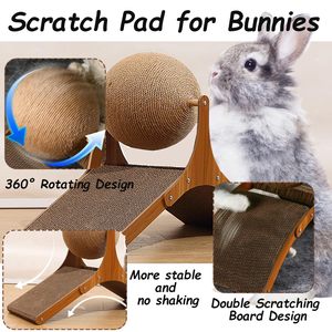 Juguete para rascar conejos Sisal Rabbit Scratching Scratch Cardboard Pad Pet Juguete interactivo para uso en interiores - Product Image 6