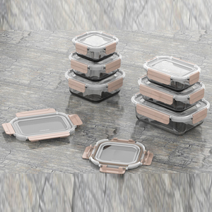LINUO New Design High-borosilicat Glass <strong>Container</strong> with TPE Injection TPE <strong>Nonstick</strong> Seal Ring for Kitchen - Product Image 3