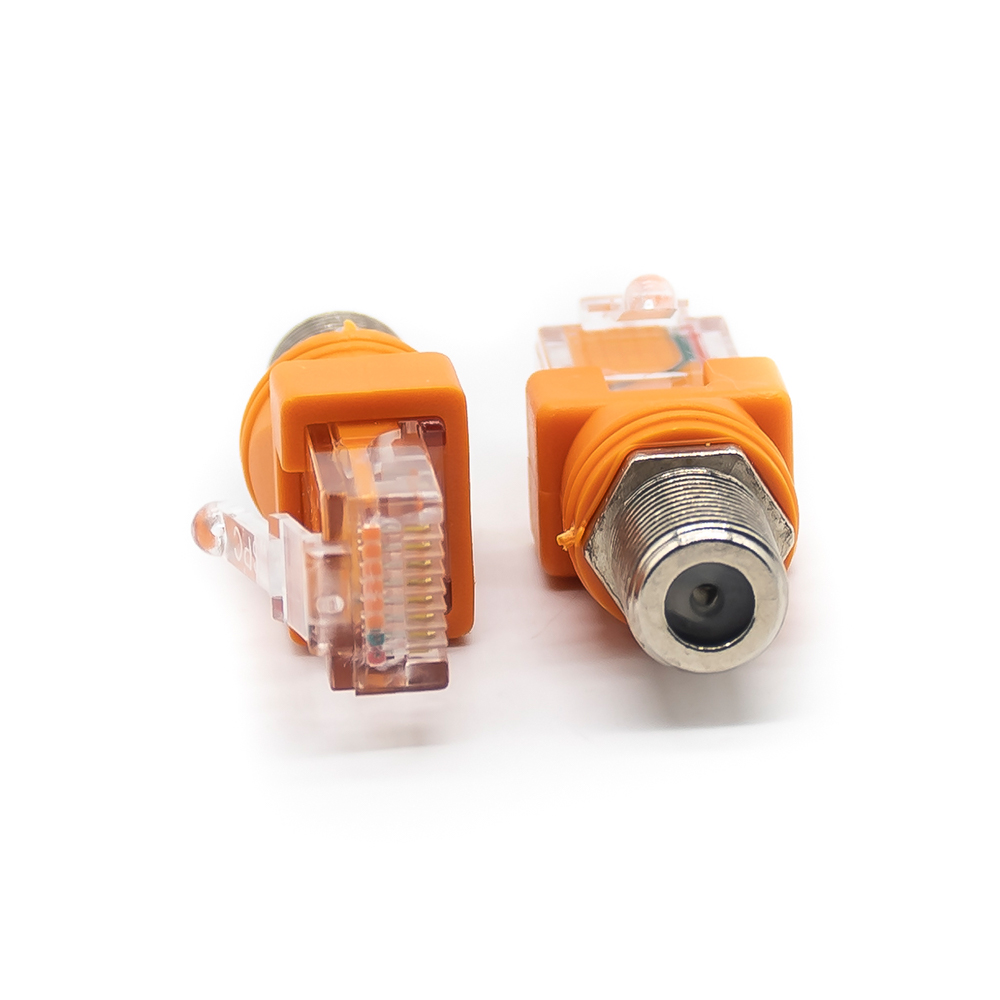 Adaptador F Hembra a RJ45 Macho Str 75Ohm