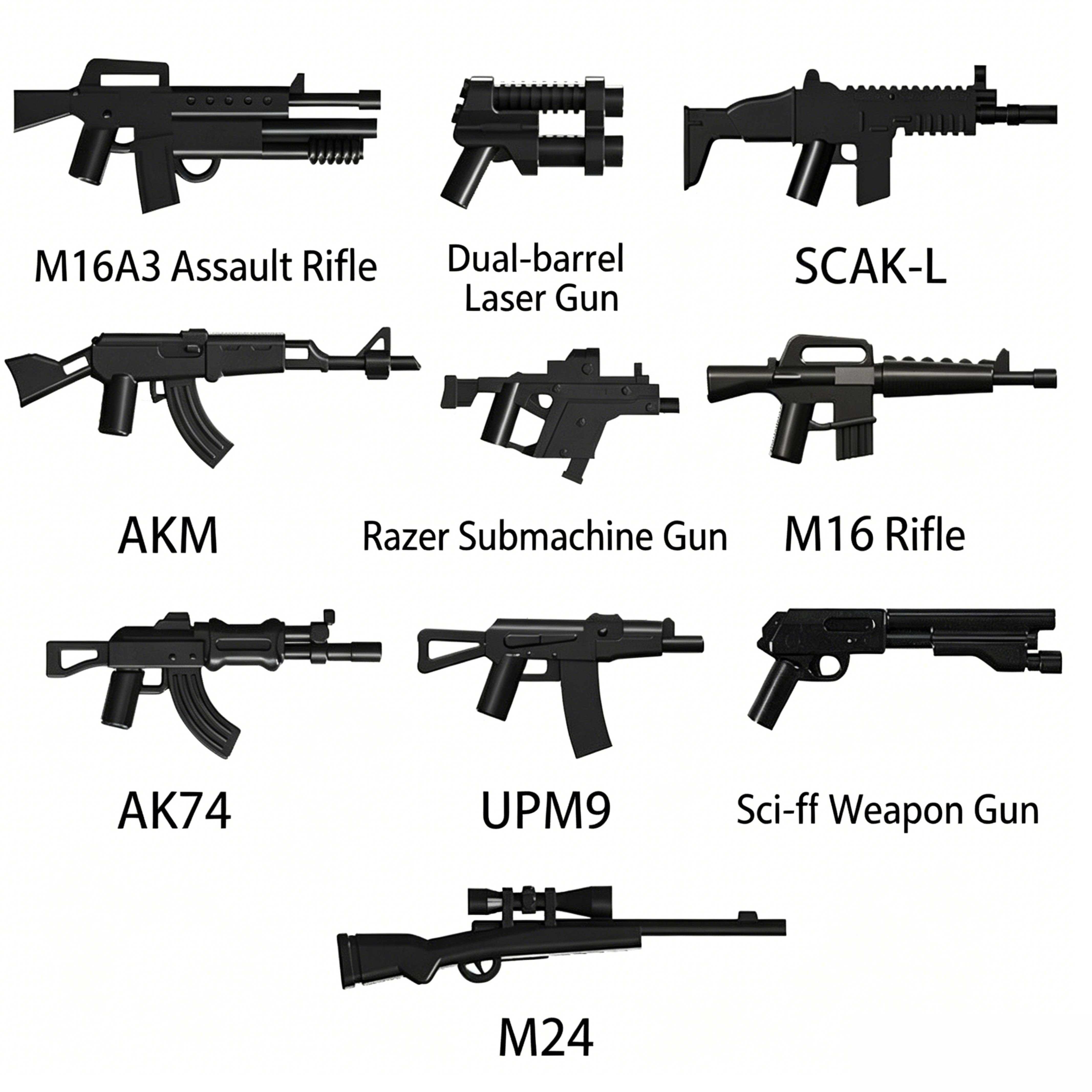 Paquete de 10 armas de la serie A