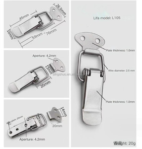 Hot bán kẽm mạ sắt chuyển đổi trường hợp bắt chốt mùa xuân chốt chốt ổ khóa <span class=keywords><strong>Hasp</strong></span> với mùa xuân đóng gói trong túi sản phẩm phần cứng - Product Image 2