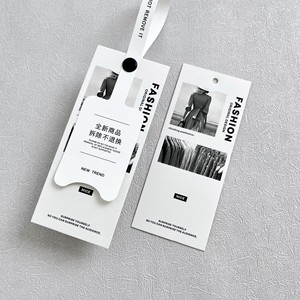 服のための段ボールブランドタグカスタマイズされた形状異なるスタイルハングタグロゴ印刷自己接着再生可能 - Product Image 4