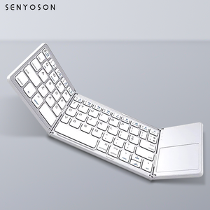 Syx túi mỏng xách tay mini Clavier Sans Fil mềm dẻo Azerty ba bàn phím gấp với touchpad cho điện thoại di động điện thoại thông minh - Product Image 4