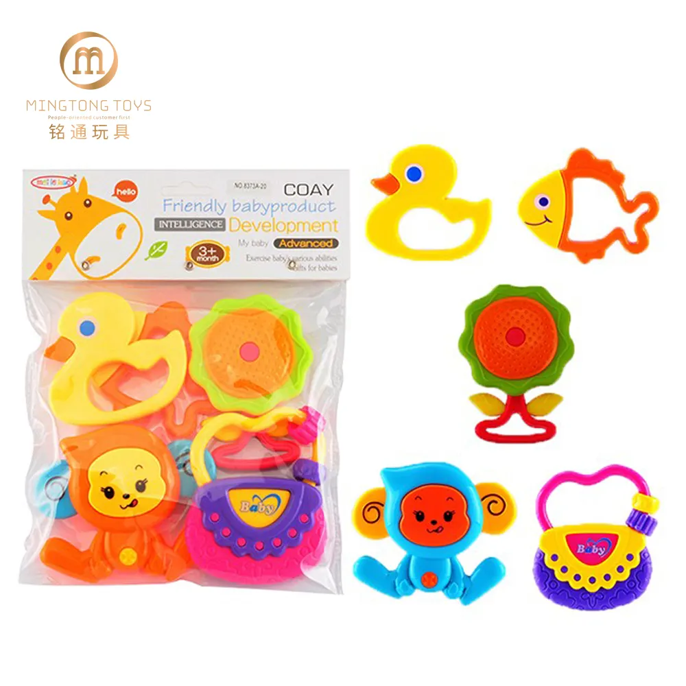 Bella 5 pcs del bambino Educativi Agitazione Sonaglio Per Bambini Divertente Mano Campana Animale Giocattolo