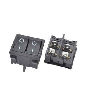 21 * 24mm ON-OFF 2電源スイッチKCD5デュアルスイッチ6A 250V AC4PINロッカースイッチt12555 - Product Image 1
