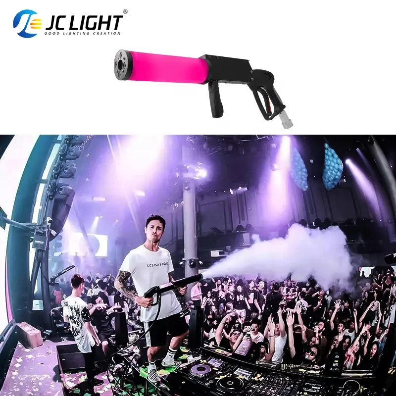 Hochwertige Spezial effekte DJ Stage Fog Gas säulen pistole Handheld Party Led Co2 Gun Dj Ausrüstung Co2 Jet Gun Maschine