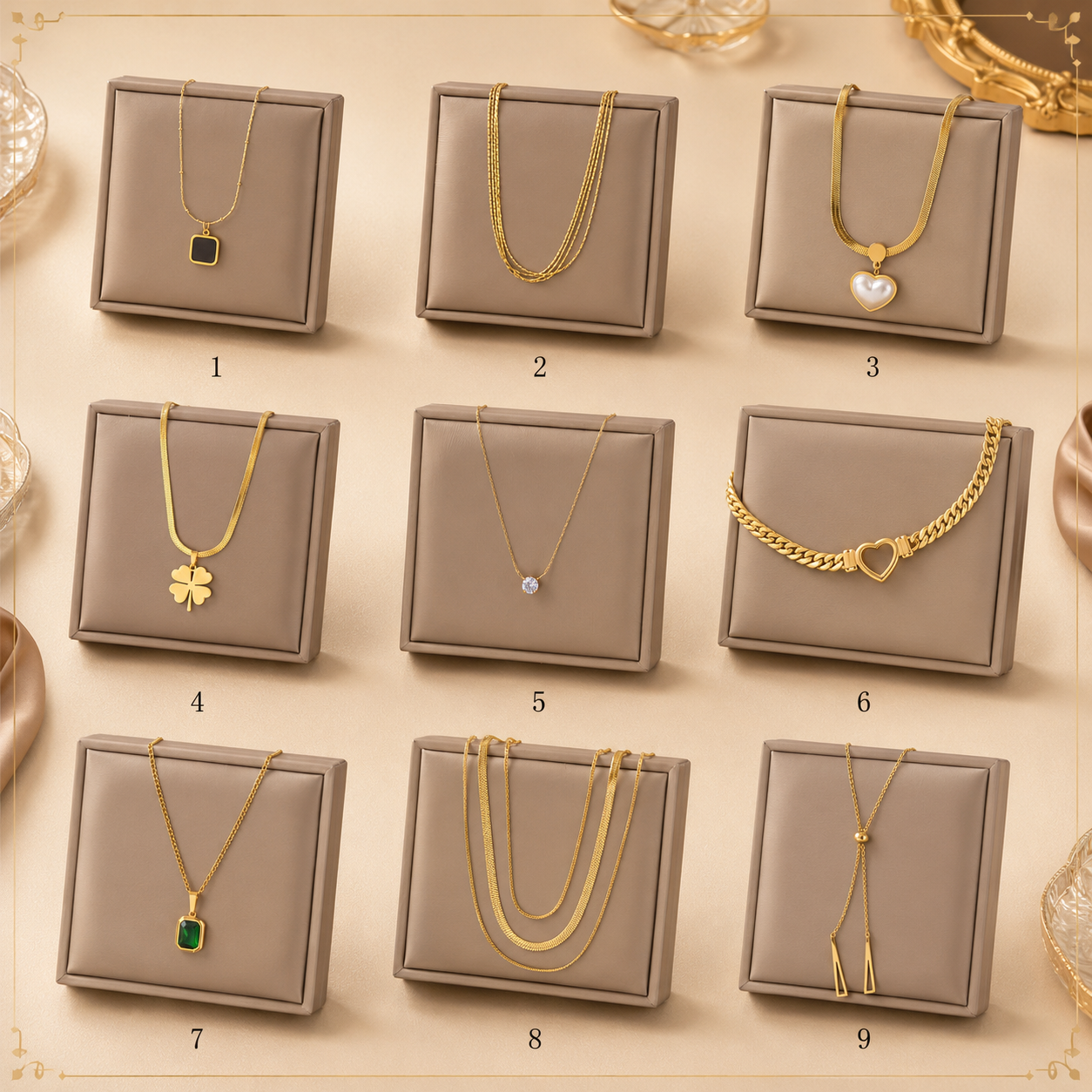 Necklaces 1 to 9