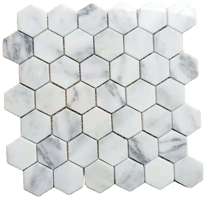 Хит продаж, Хрустальная белая и черная мраморная шестиугольная мраморная Водоструйная шестиугольная мозаика, 3d настенная панельная плитка
