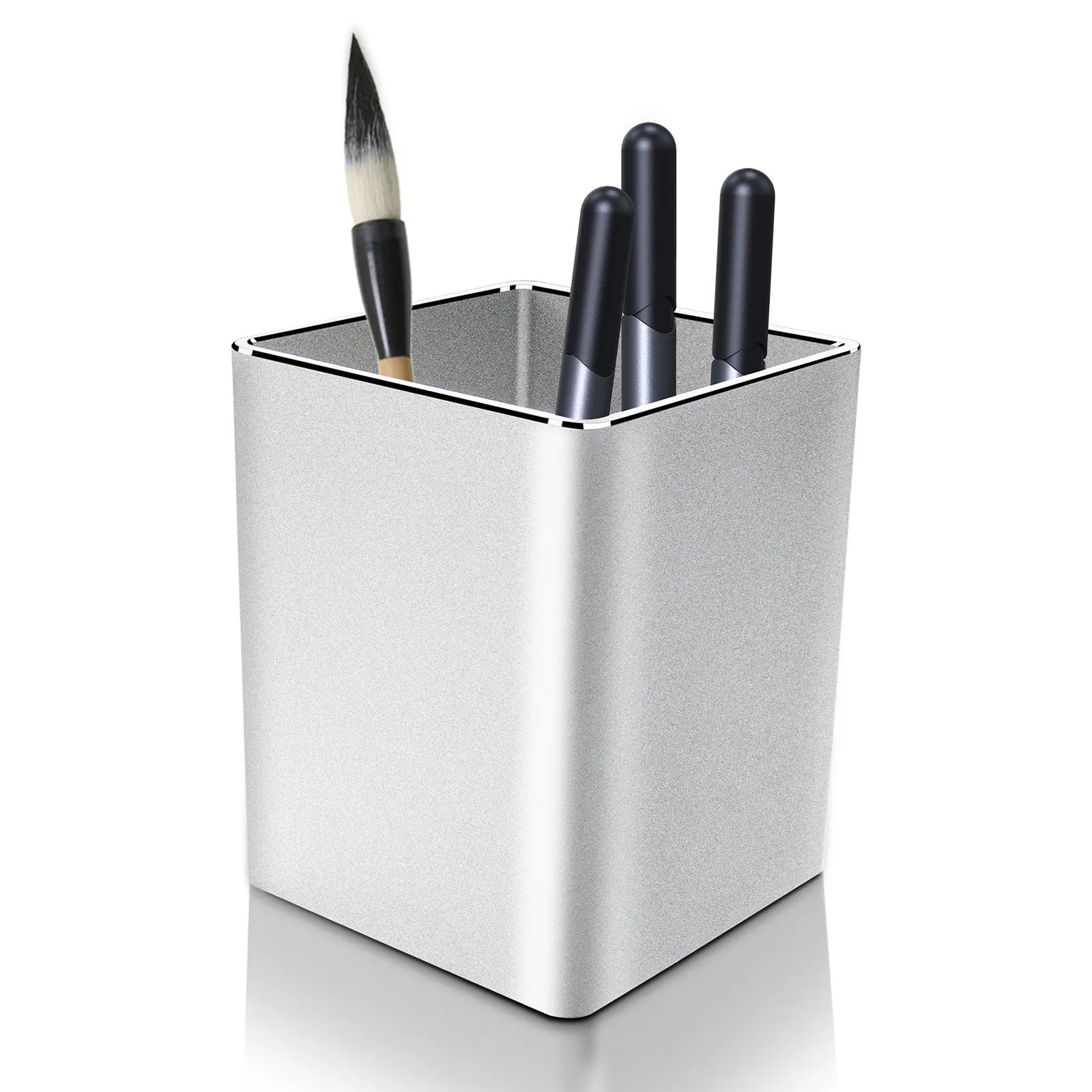 Vaydeer OEM Square Metall Schreibtisch Aluminium Stift Aufbewahrung sbox Bleistift Stift halter für Home School Office