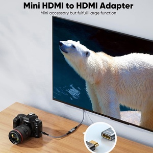 Short Mini HDMI Type C Male to HDMI Type a Female 4K 60Hz Converter Adapter Cable M/F Nylon Braided