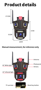 Cámara IP WIFI para exteriores de 12MP con zoom 10X y sensor CMOS de tres lentes PTZ de 4MP Función de visión nocturna de compresión de video H.265