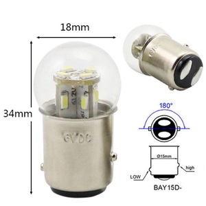 หลอดไฟ LED 6-9VDC/8-30VDC/12VDC/24VDC/48VDC/60VDC/230VAC สัญญาณรถหลอดไฟ LED BA15S ขนาดเล็ก/BA15D/BAY15D สำหรับเรือ