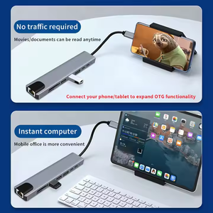 8-в-1 USB Type C Hub Card Reader PD Быстрая зарядка USB C адаптер