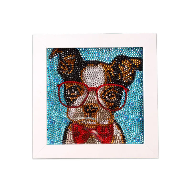 Kit lukisan Berlian Anjing The Gentleman hewan kartun untuk anak Diy bordir berlian Mini Gambar gantung dinding rumah