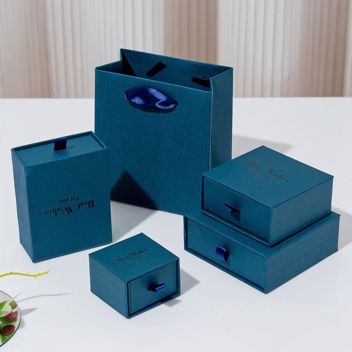 Boîte à couvercle supérieur et inférieur bleu océan