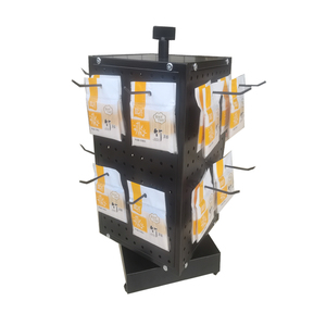 Espositore magnetico da banco rotante con pannello forato in metallo personalizzato a 4 lati espositore per portachiavi appeso da tavolo - Product Image 6
