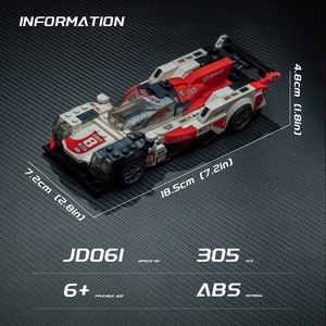 Sekiz JD061Grids spor araba modeli monte Le Mans tuğla araba küçük açı Moc yapı taşı setleri ile toptan - Product Image 2