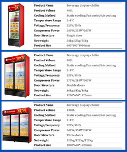 Tủ đông trưng bày thương mại 2-8 ℃ Tủ đông hiển thị dọc tủ lạnh cửa kính bằng thép không gỉ cho cửa hàng siêu thị biển - Product Image 4